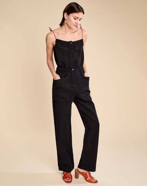 Tuta Lima nera in cotone e lino