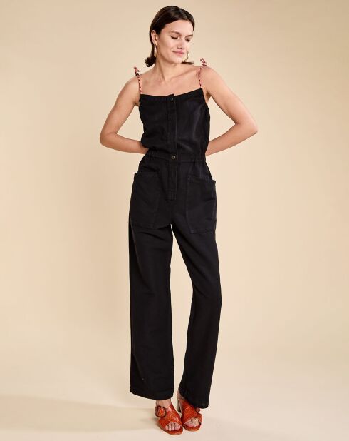 Tuta Lima nera in cotone e lino