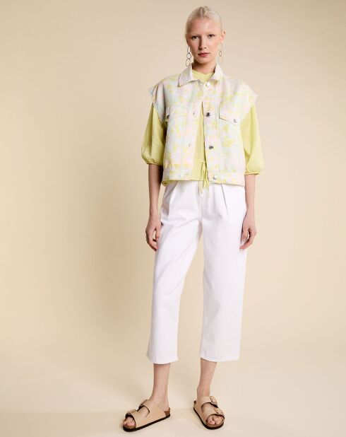 Veste sans manches oversize en Coton & Lin Paulette camouflage multicolore