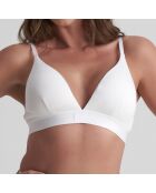 Weißer Triangel-BH mit natürlichen Rippen