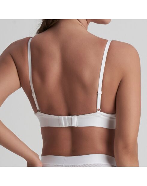 Weißer Triangel-BH mit natürlichen Rippen