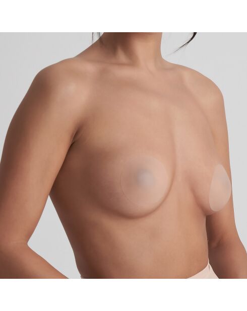 1 par de cubreboquillas no adhesivas de color beige