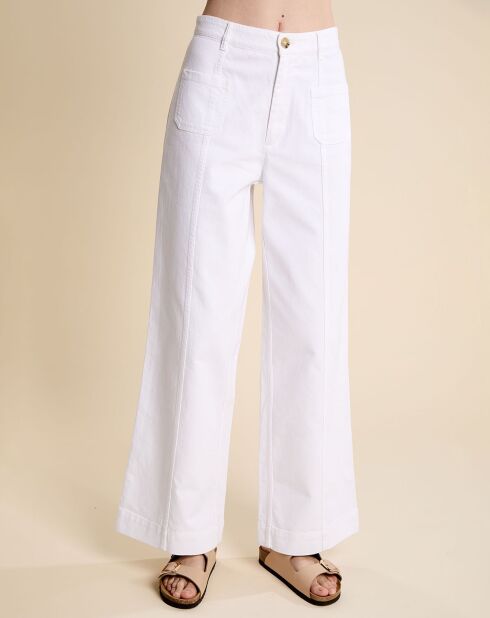 Pantalon flare Lukas blanc