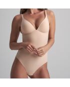 Figurbetonter Bodystring mit Bügel in Beige