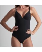 Schwarzer, figurbetonter Bodystring mit Bügel