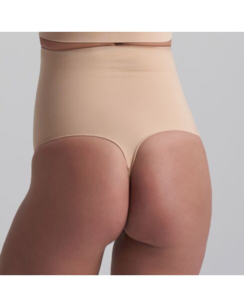 String taille haute sans couture beige
