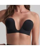 Zwarte naadloze zelfklevende bh met U-hals