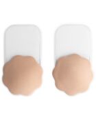 1 par de cubrepezones de silicona de color beige