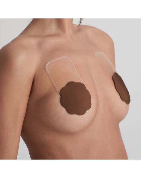 1 par de fundas de silicona marrones para pezones