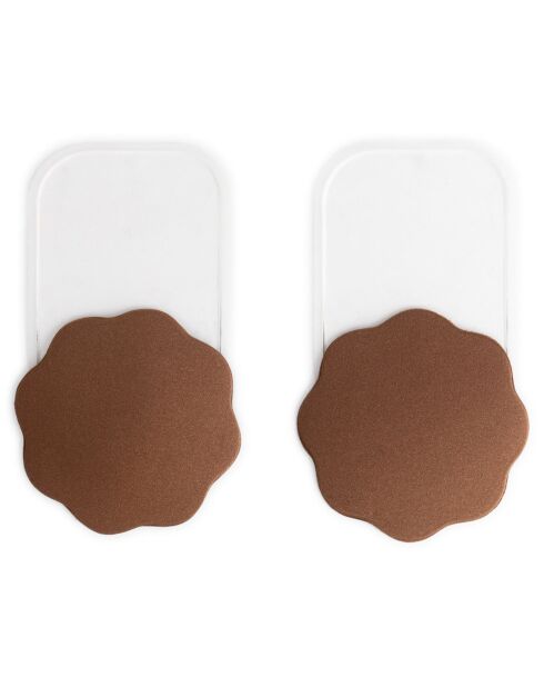 1 par de fundas de silicona marrones para pezones