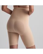 Pantaloncini beige a vita alta morbidi al tatto