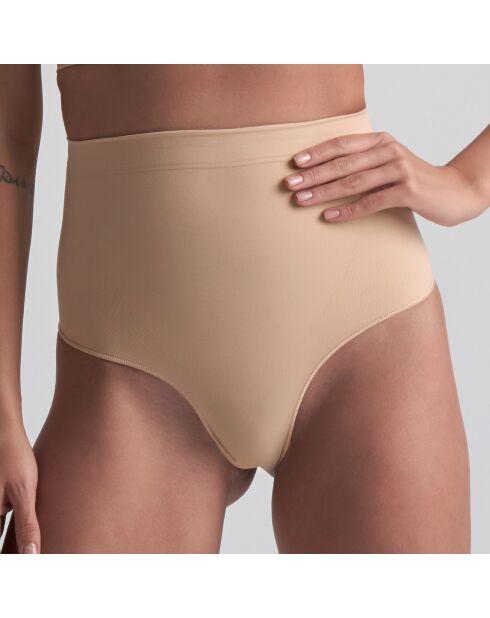 String mi-taille haute Soft touch beige