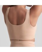 Zacht aanvoelende beige omkeerbare bh