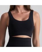 Zwarte, zacht aanvoelende omkeerbare bh