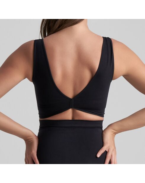 Zwarte, zacht aanvoelende omkeerbare bh