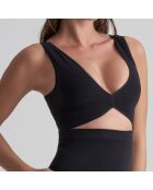 Zwarte, zacht aanvoelende omkeerbare bh