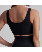 Zwarte, zacht aanvoelende omkeerbare bh