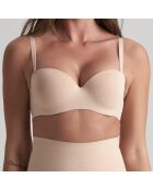 Beige strapless bh met diepe halslijn