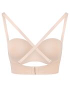 Beige strapless bh met diepe halslijn