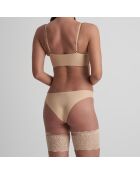 Bandas de tela con estampado de encaje para muslos de color beige