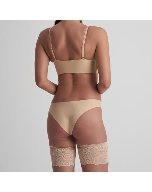 Bandas de tela con estampado de encaje para muslos de color beige