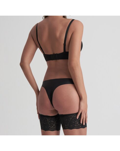 Bandas de tela con estampado de encaje para muslos negros