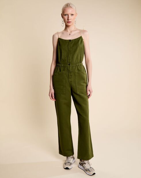 Jumpsuit van katoen en linnen met memling Lima