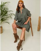 Robe 100% Lin Clorana kaki