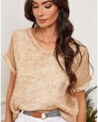 Top 100% Lin Cordoula camel