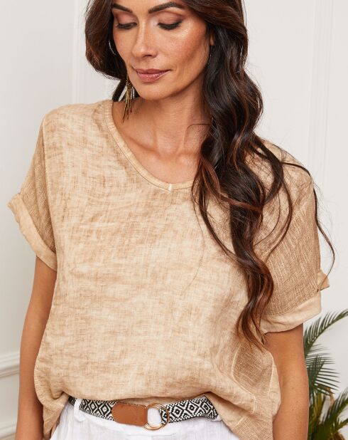 Top 100% Lin Cordoula camel