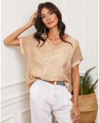 Top 100% Lin Cordoula camel