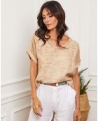 Top 100% Lin Cordoula camel