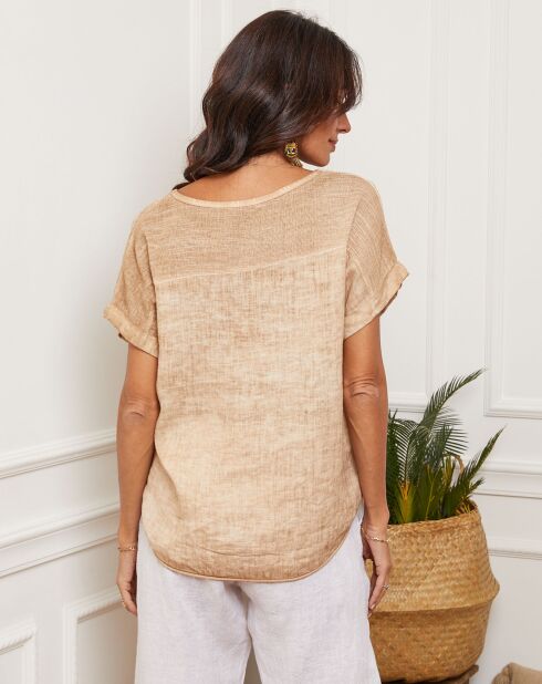 Top 100% Lin Cordoula camel