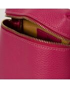 Fuchsiafarbener Lederrucksack - 17x8x17 cm