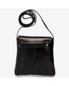 Sac bandoulière en Cuir  noir - 21x 4x 22 cm