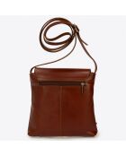 Sac bandoulière en Cuir  marron - 21x 4x 22 cm