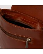 Sac bandoulière en Cuir  marron - 21x 4x 22 cm