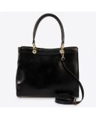 Sac à main en Cuir  noir - 32x14x24 cm