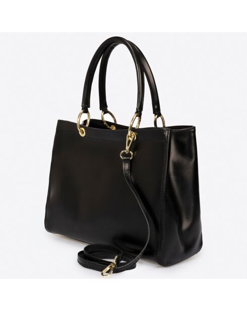 Borsa a mano in pelle nera - 32x14x24 cm