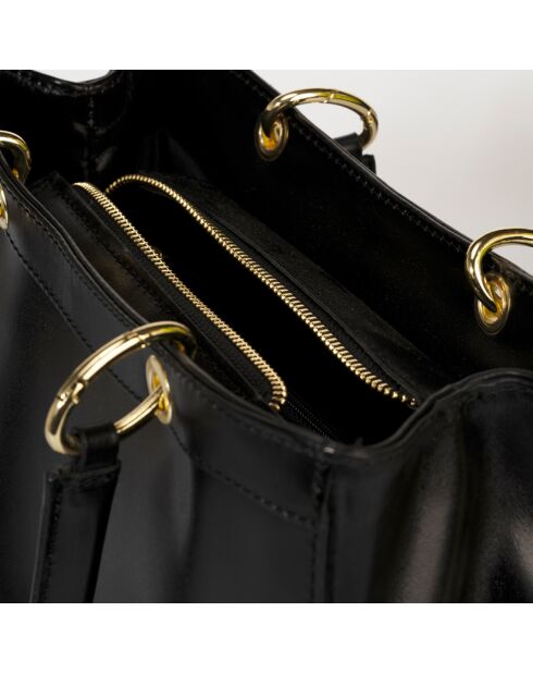 Borsa a mano in pelle nera - 32x14x24 cm