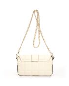 Sac bandoulière en Cuir  beige - 25x8x16 cm