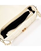 Sac bandoulière en Cuir  beige - 25x8x16 cm