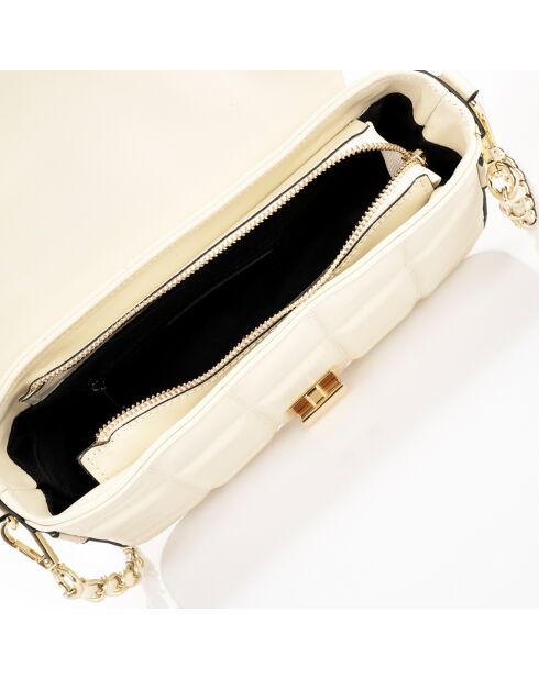 Sac bandoulière en Cuir  beige - 25x8x16 cm