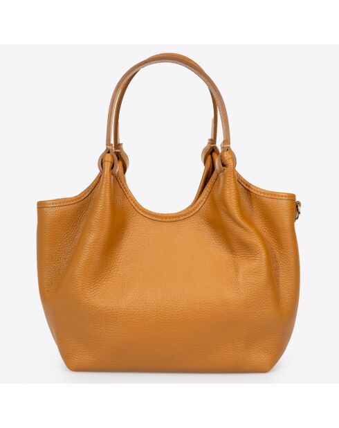 Bolso de mano de piel Bice marrón - 36x12x24 cm