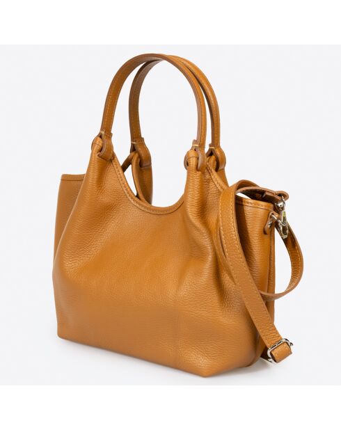 Bolso de mano de piel Bice marrón - 36x12x24 cm