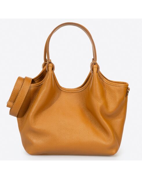 Bolso de mano de piel Bice marrón - 36x12x24 cm