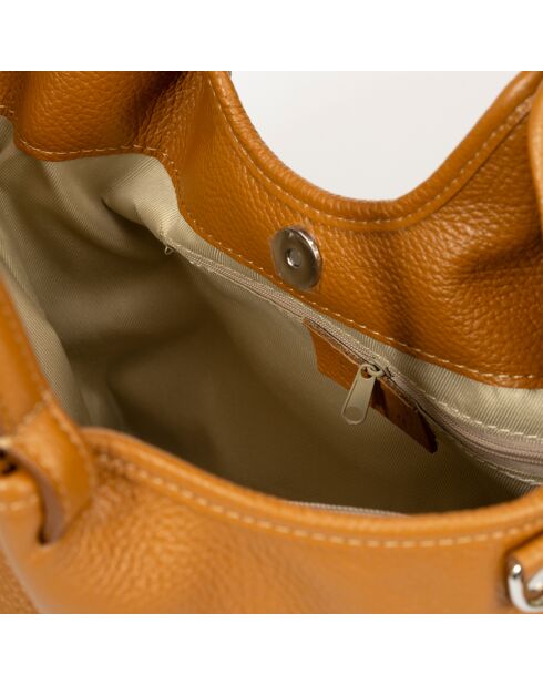 Bolso de mano de piel Bice marrón - 36x12x24 cm