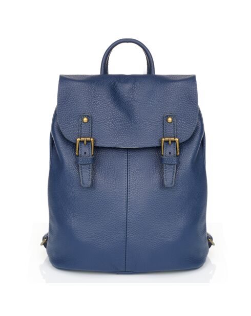 Blauer Eavan Lederrucksack - 31x15x37 cm