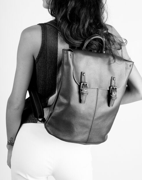 Blauer Eavan Lederrucksack - 31x15x37 cm