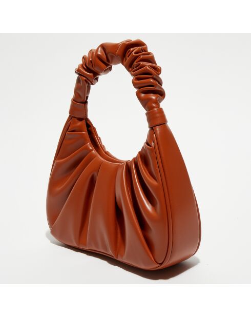 Sac hobo en Cuir Gabbi marron nutella - 24.5x66x12 cm